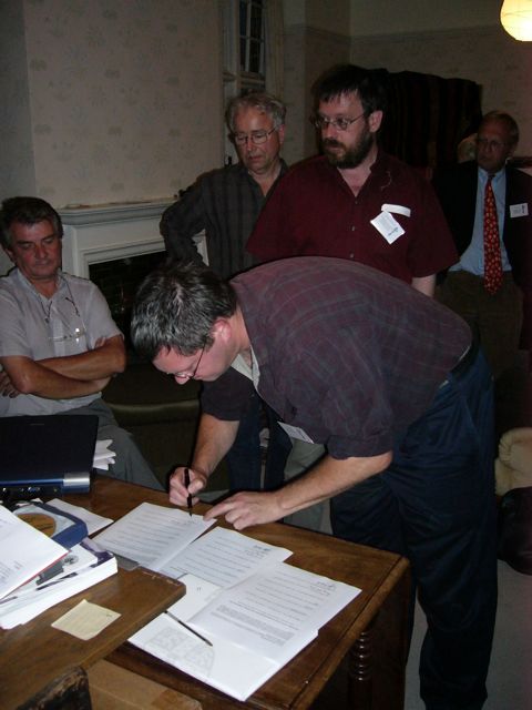 Unterzeichnung der Satzung E. Knoll